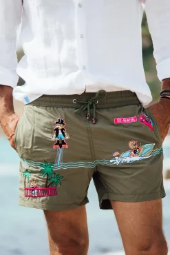 Places|Best Sellers<Les Canebiers All Over Saint-Barth - Khaki