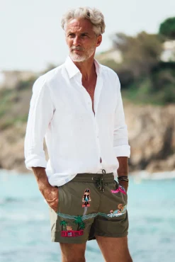 Places|Best Sellers<Les Canebiers All Over Saint-Barth - Khaki