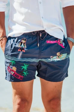 Places|Best Sellers<Les Canebiers All Over Saint-Barth - Navy