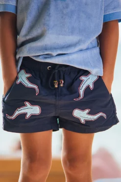 Garçons<Les Canebiers All Over Shark Kids - Navy