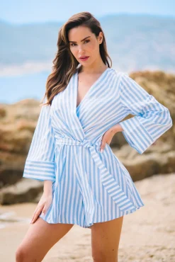 Combinaisons<Les Canebiers Boutinelles Jumpsuit - Sky Blue Stripes