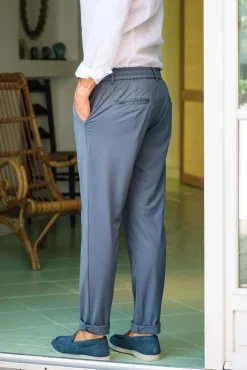 Pantalons<Les Canebiers Marsouin Pants - Blue/Grey