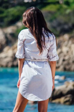 Robes<Les Canebiers Mimosas dress - Beige Stripes