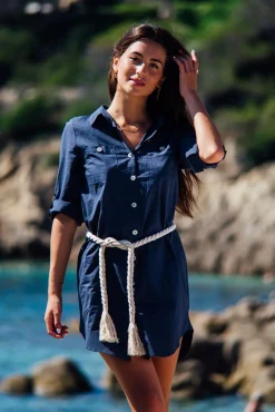 Robes<Les Canebiers Mimosas dress - Navy