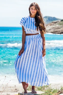 Ensemble|Jupes<Les Canebiers Sariette - Blue Stripe
