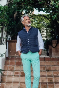 Pantalons<Les Canebiers Tartane pants - Green Water